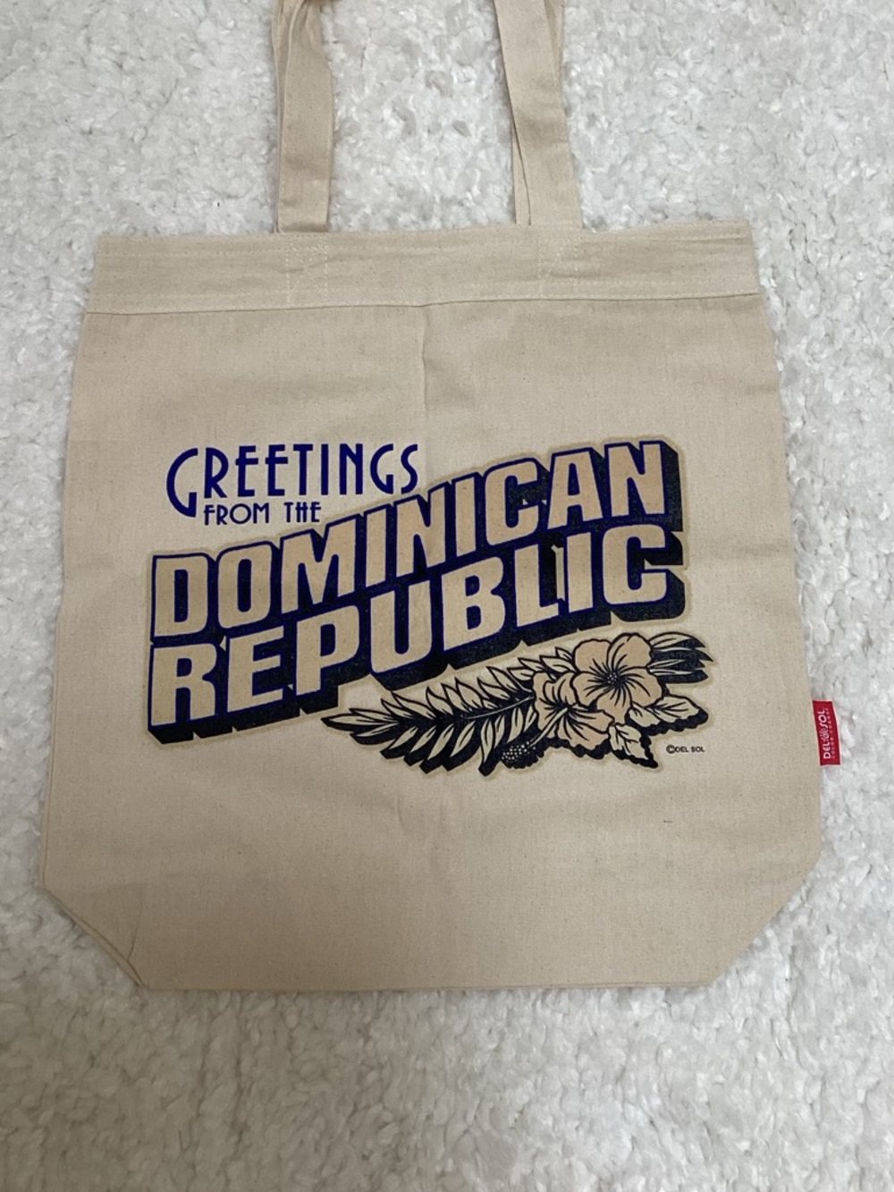 Del Sol color changing tote Greetings From The Dominican Republic Canvas